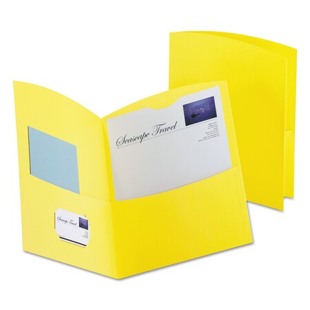 Oxford Contour Two-Pocket Recycled Paper Folder, 100-Sheet Cap, Yellow, PK25 5062570